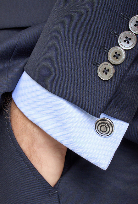 Erkek 6 Drop Mono Yaka Çift Yırtmaçlı Takım Elbise Lacivert - 5