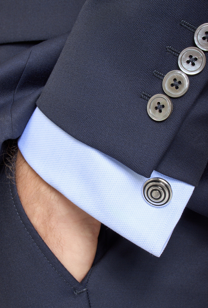 Erkek 6 Drop Mono Yaka Çift Yırtmaçlı Takım Elbise Lacivert - 5