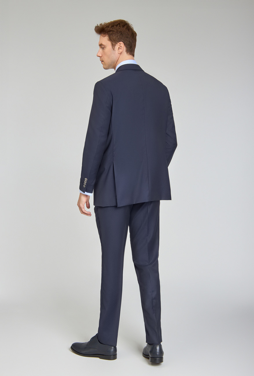 Erkek 6 Drop Mono Yaka Çift Yırtmaçlı Takım Elbise Lacivert - 6