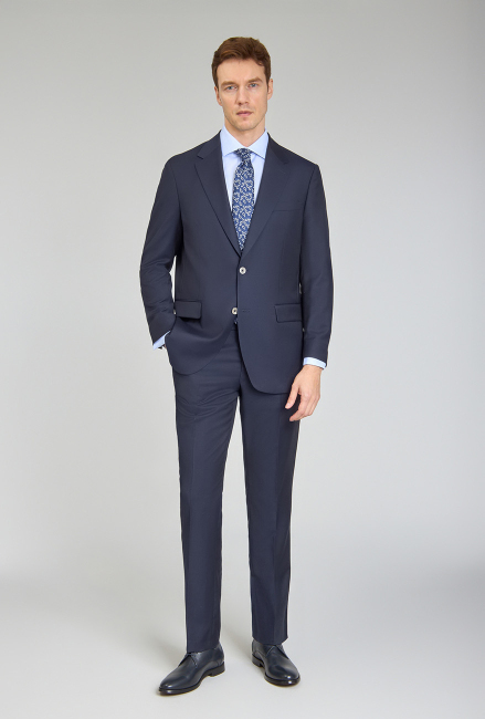 Erkek 6 Drop Mono Yaka Çift Yırtmaçlı Takım Elbise Lacivert - 3
