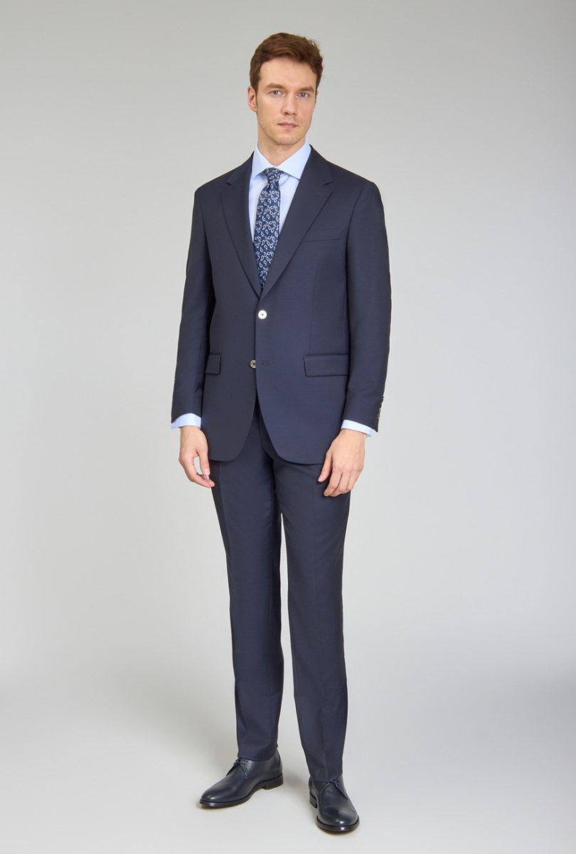 Erkek 6 Drop Mono Yaka Çift Yırtmaçlı Takım Elbise Lacivert