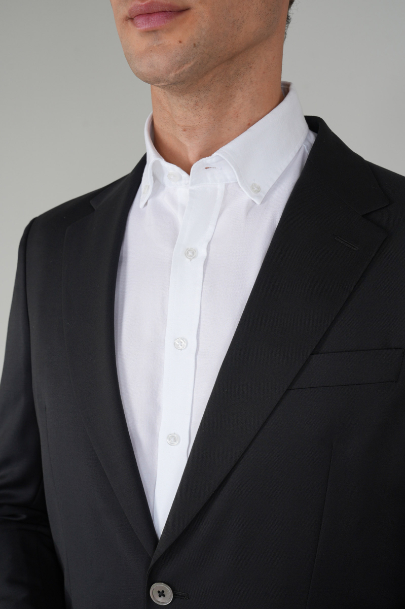 Erkek 6 Drop Mono Yaka Çift Yırtmaçlı Takım Elbise Sıyah - 3