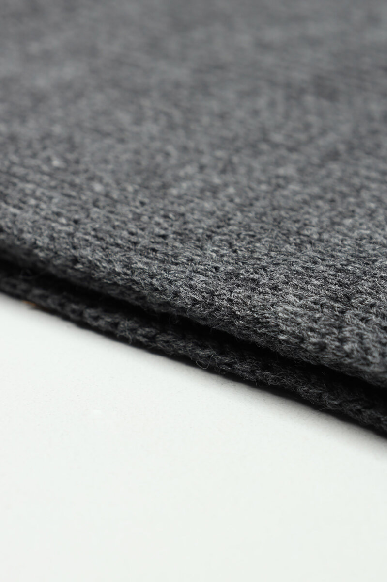 Erkek Antrasit Düz Bere Kaşkol Seti - 6