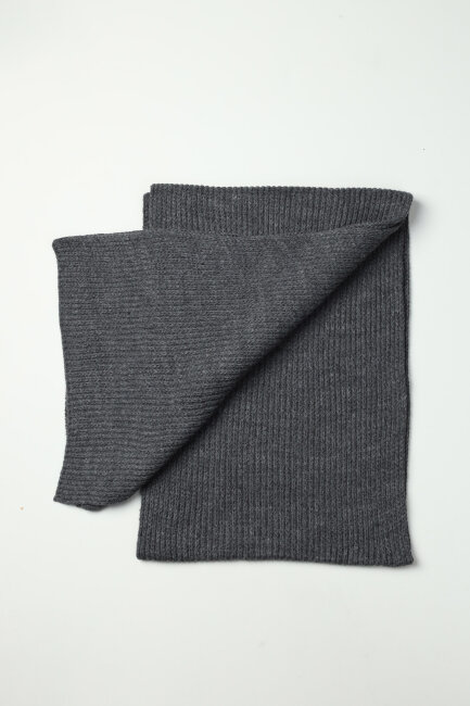 Erkek Antrasit Düz Bere Kaşkol Seti - 7