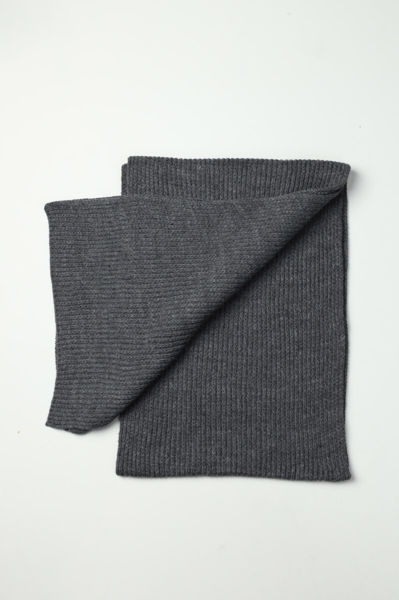 Erkek Antrasit Düz Bere Kaşkol Seti - 7