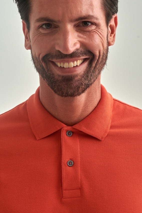 Pike Düğmeli Balenli Polo Yaka Oranj Erkek T-Shirt - 3