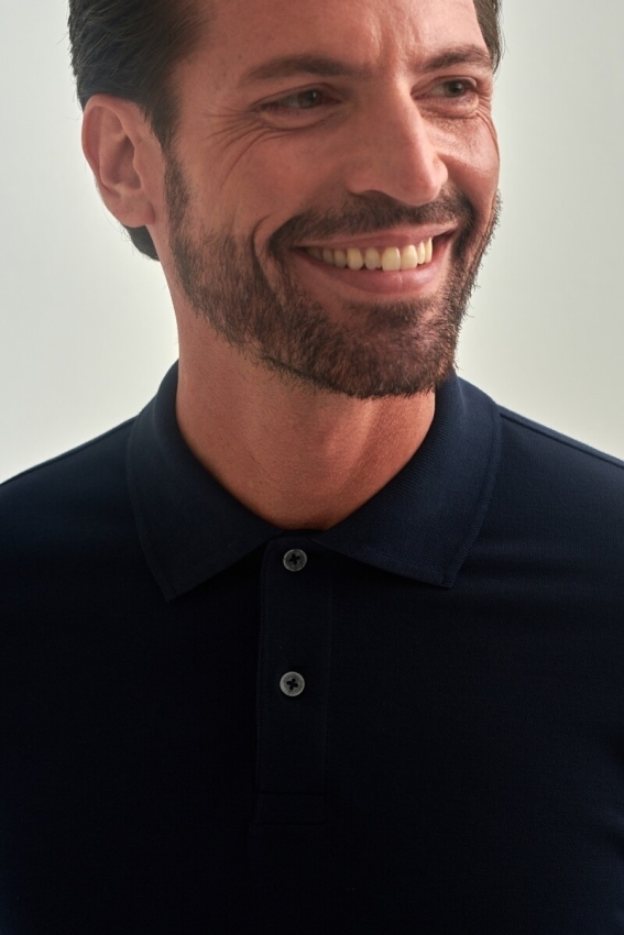 Pike Düğmeli Balenli Polo Yaka Lacivert Erkek T-Shirt - 3