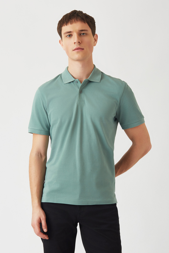 Pike Düğmeli Balenli Polo Yaka Mint Erkek T-Shirt - 4