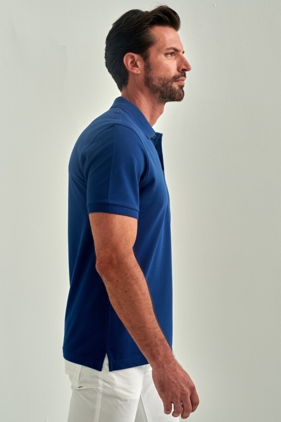 Pike Düğmeli Balenli Polo Yaka İndigo Erkek T-Shirt - 3