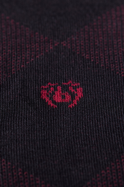 Erkek Bambu Bordo Desenli Siyah Soket Çorap - 2