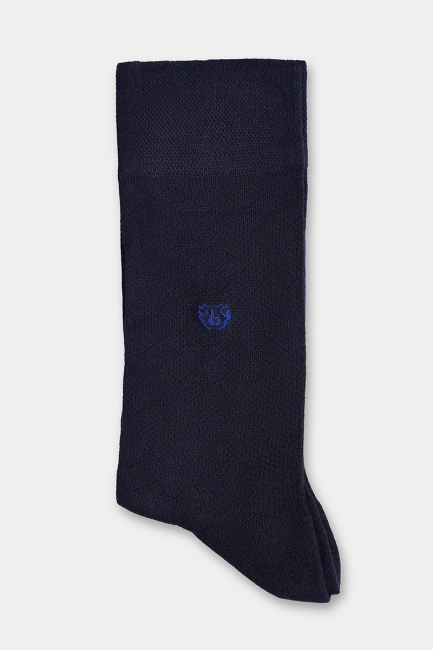 Erkek Bambu Desenli Lacivert Siyah Çorap - 1