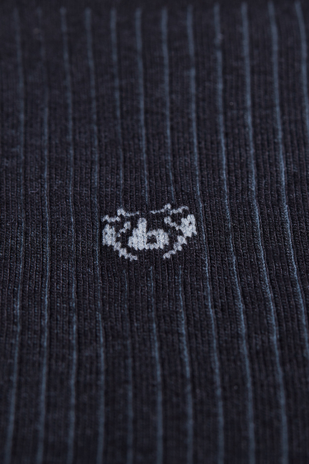 Erkek Bambu Gri Desenli Siyah Uzun Çorap - 2