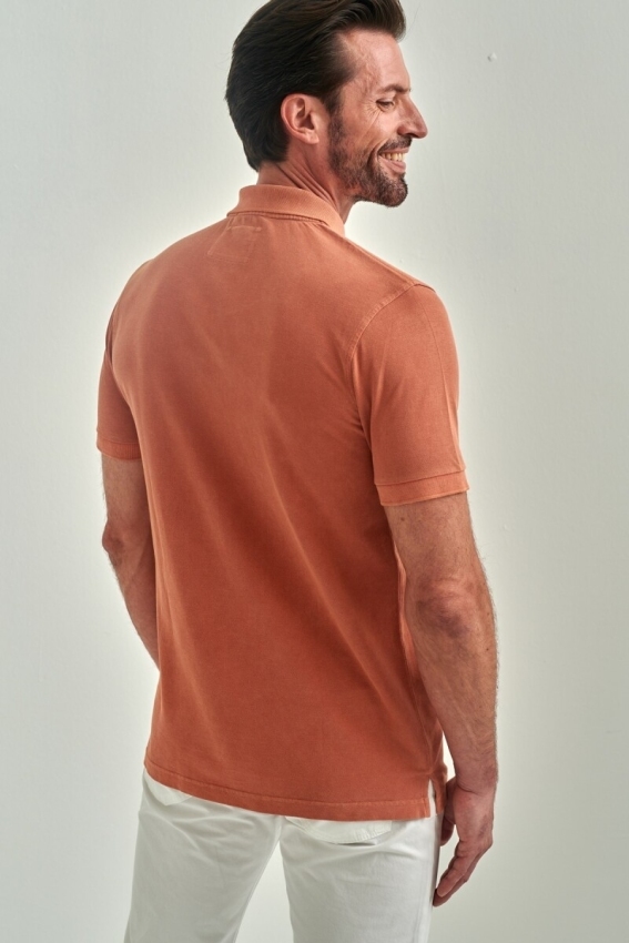 Erkek Baskılı Polo Yaka T-Shirt Kıremıt - 2