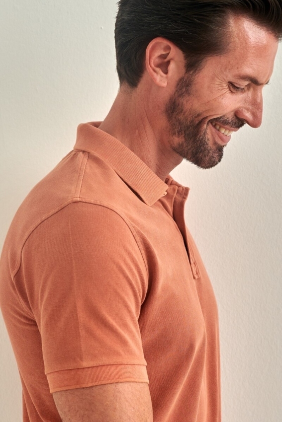 Erkek Baskılı Polo Yaka T-Shirt Kıremıt - 5