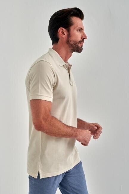 Erkek Baskılı Polo Yaka T-Shirt Tas - 4