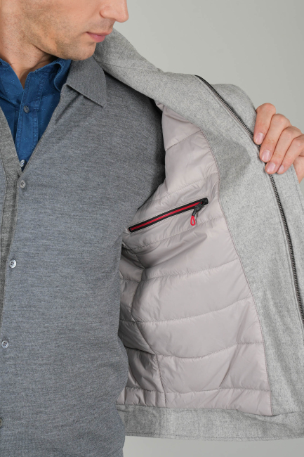 Erkek Bej Kaşe Flanel Mont - 4