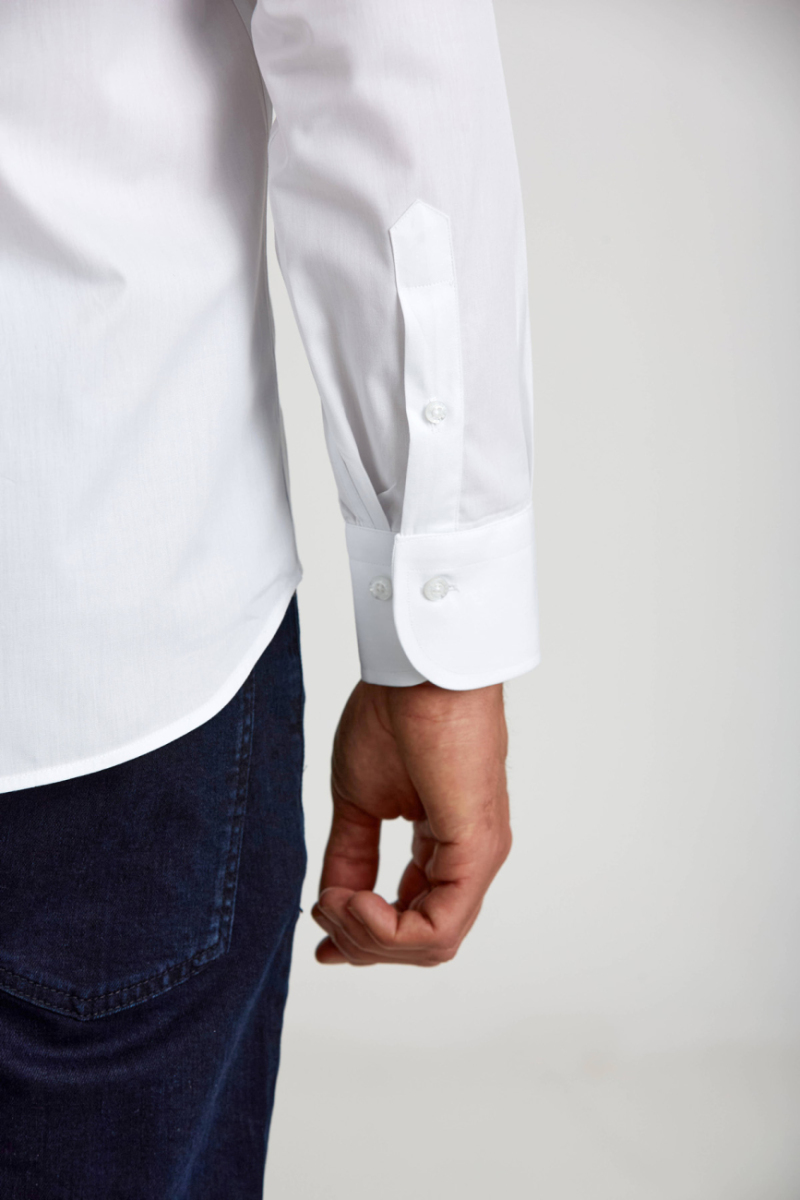 Erkek Beyaz Regular Fit Pötikare Gömlek - 3