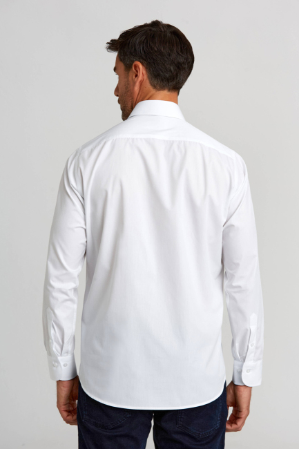 Erkek Beyaz Regular Fit Pötikare Gömlek - 2