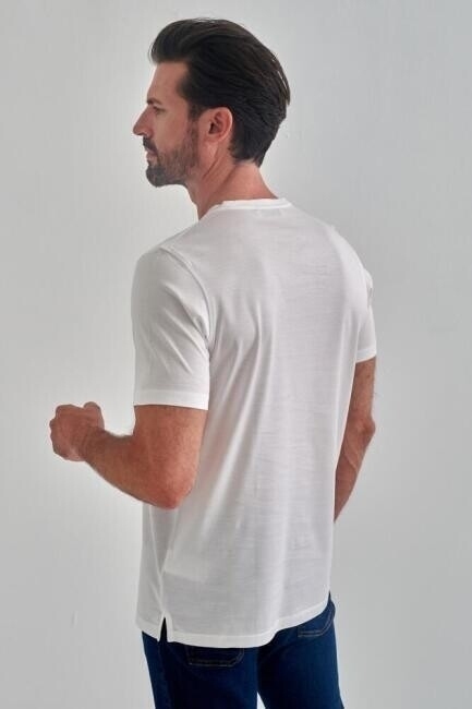 Bisse Erkek Bisiklet Yaka T-Shirt BEYAZ. 2 Bisse Erkek Bisiklet Yaka T-Shirt BEYAZ. 2