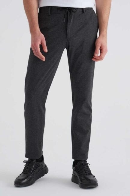 Erkek Cepli Antrasit Örme Jogger Pantolon - 5