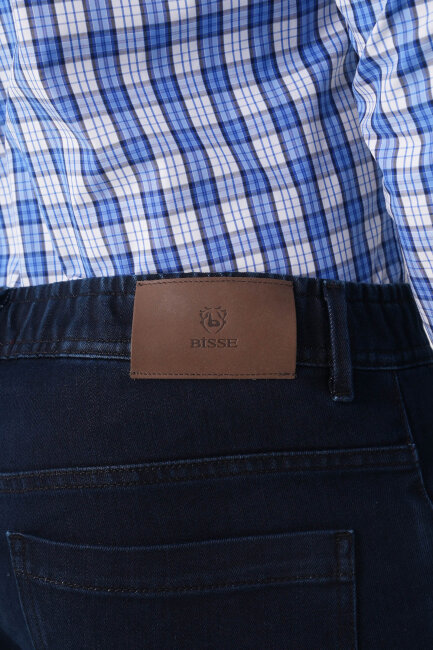 Erkek Denim Jean Jogger Pantolon Koyu Lacivert - 6