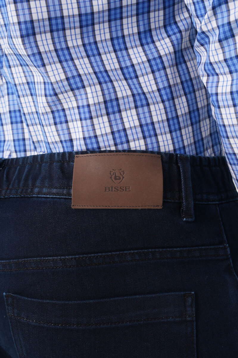 Erkek Denim Jean Jogger Pantolon Koyu Lacivert - 6