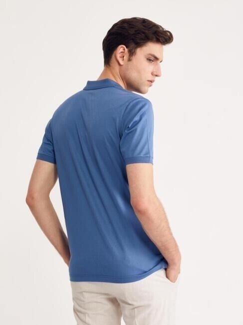 Merserize Polo Yaka Sax Erkek T-Shirt - 2