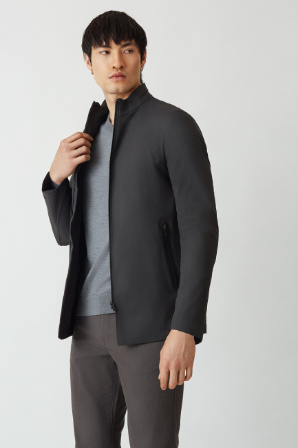 Erkek Femuarlı Cep Detaylı Antrasit Mont - 5