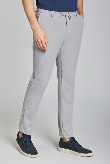 Erkek Gri Jogger Cepli Lastikli Rahat Spor Pantolon - 2