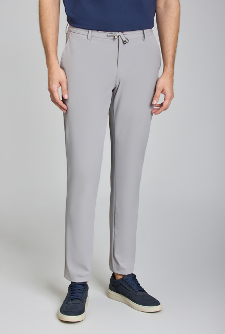 Erkek Gri Jogger Cepli Lastikli Rahat Spor Pantolon 