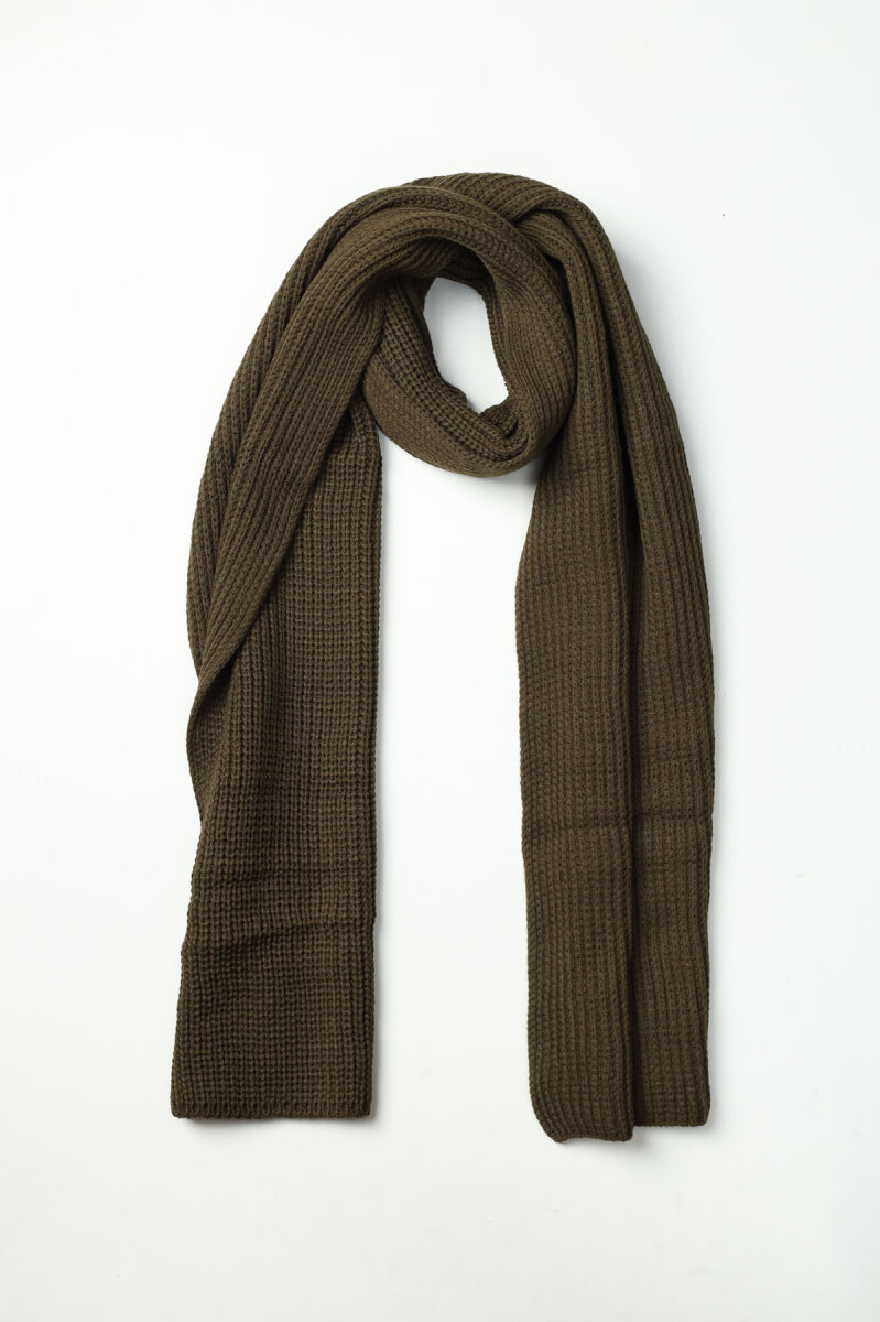 Erkek Haki Düz Bere Kaşkol Seti - 3