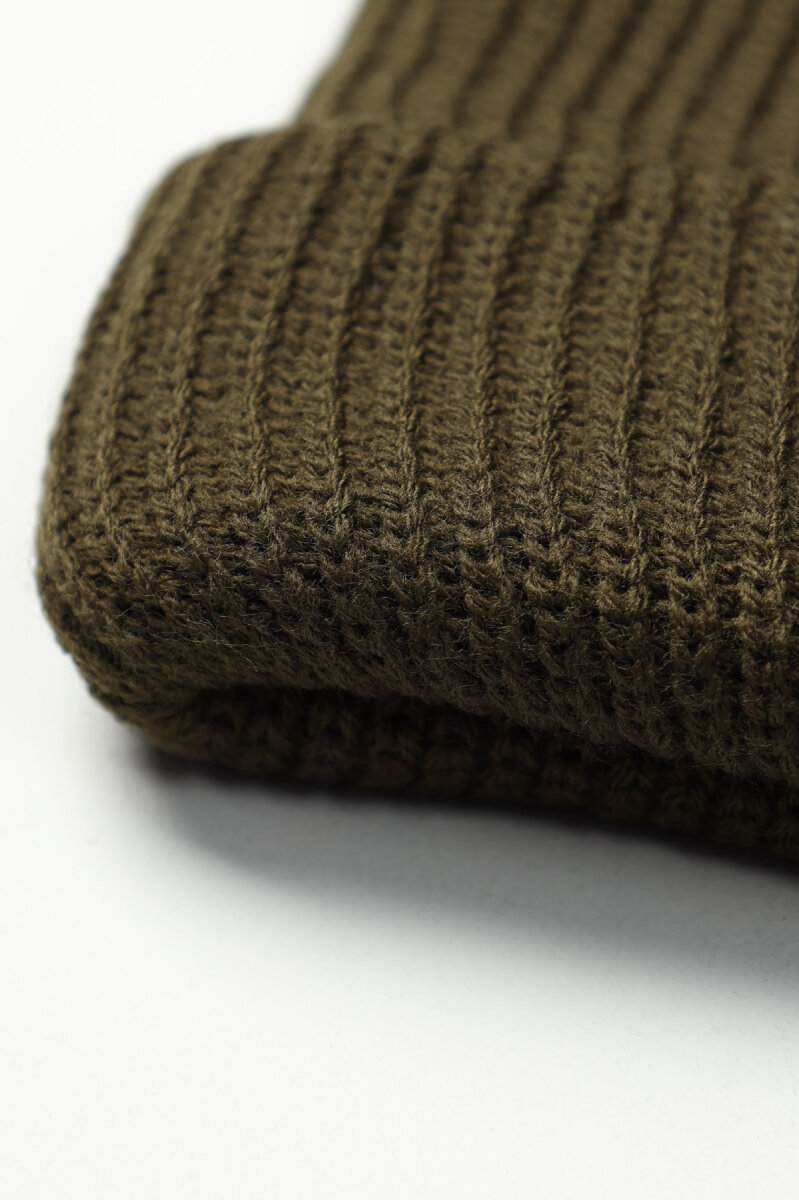 Erkek Haki Düz Bere Kaşkol Seti - 7