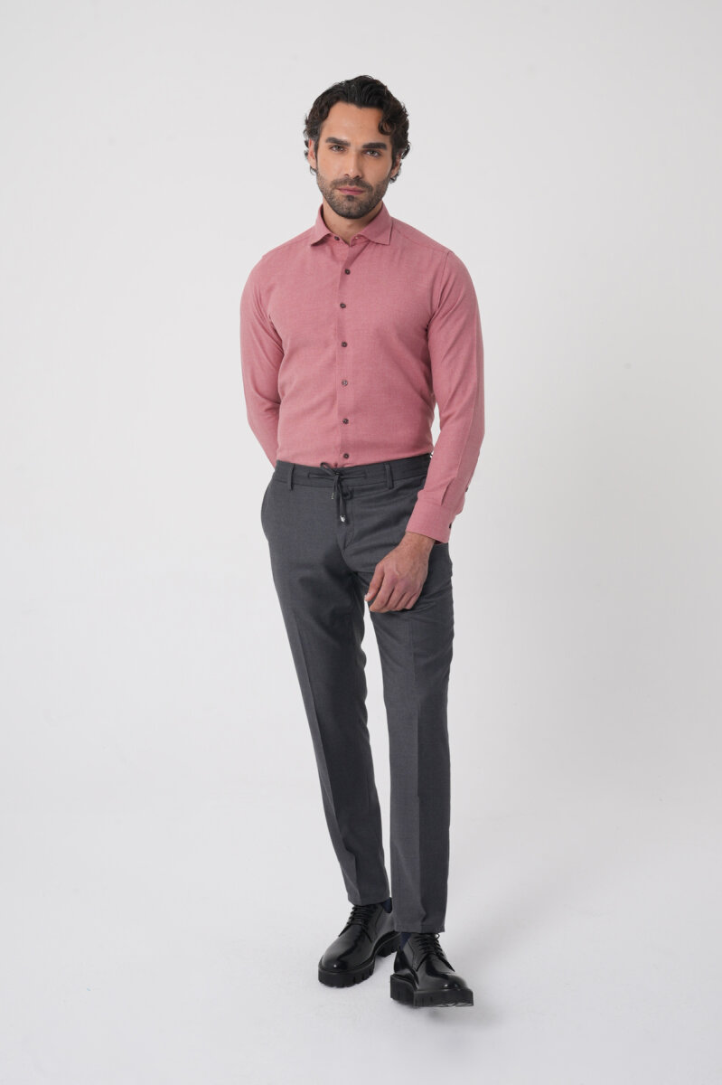 Erkek Jagger Klasik Marfil Koyu Gri Pantolon - 3