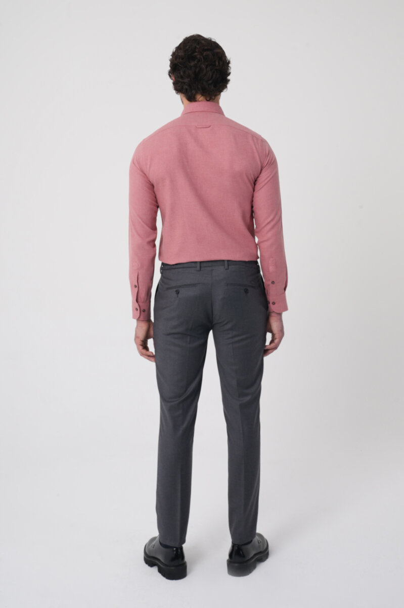 Erkek Jagger Klasik Marfil Koyu Gri Pantolon - 4