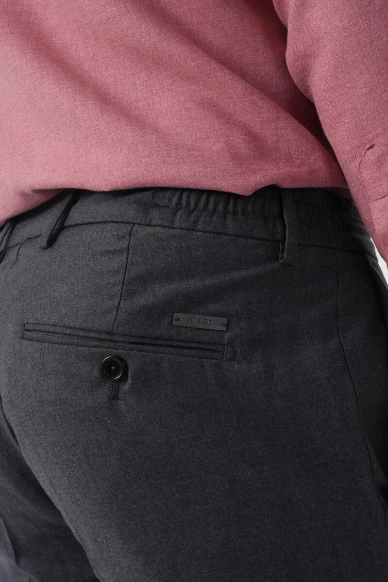 Erkek Jagger Klasik Marfil Koyu Gri Pantolon - 6