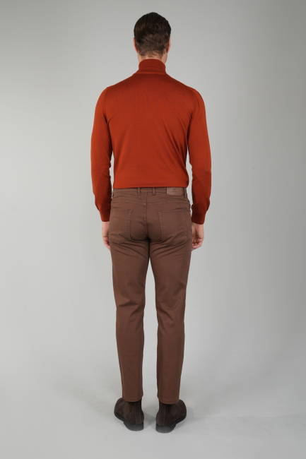 Erkek Kahve Chino Pamuklu 5 Cepli Spor Pantolon - 2