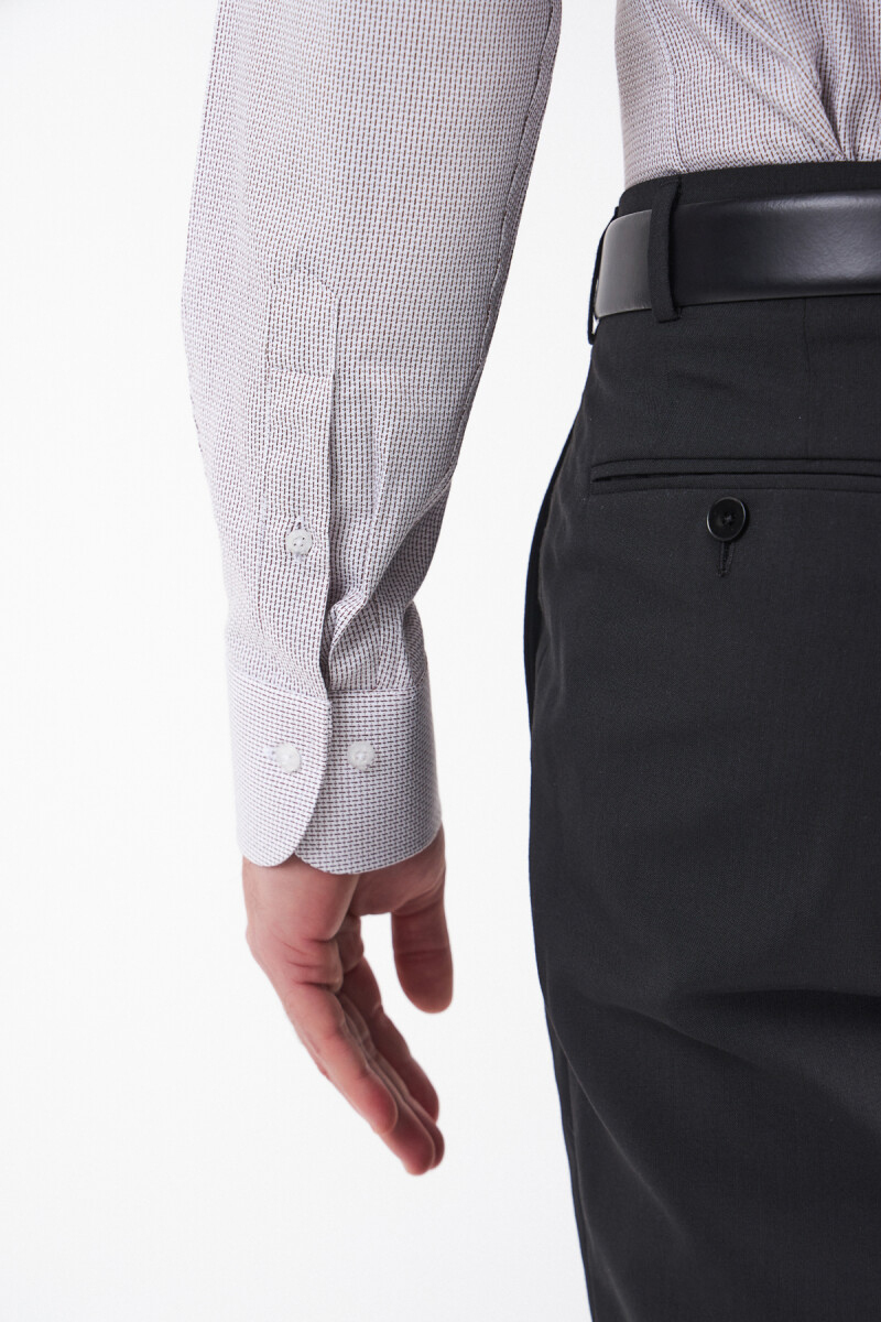 Erkek Kahve Pamuk Regular Fit Klasik Gömlek - 4