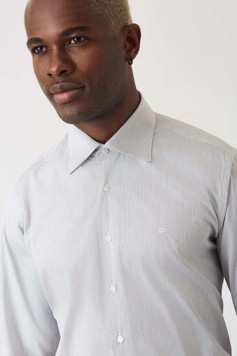 Erkek Kahve Pamuk Regular Fit Şık Klasik Gömlek (1)