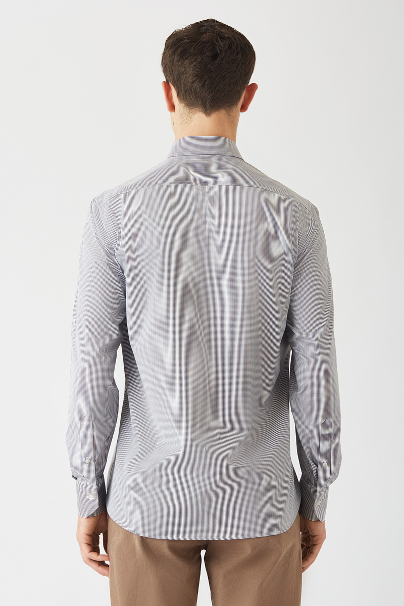 Erkek Kahve Pamuk Regular Fit Şık Spor Gömlek (1)