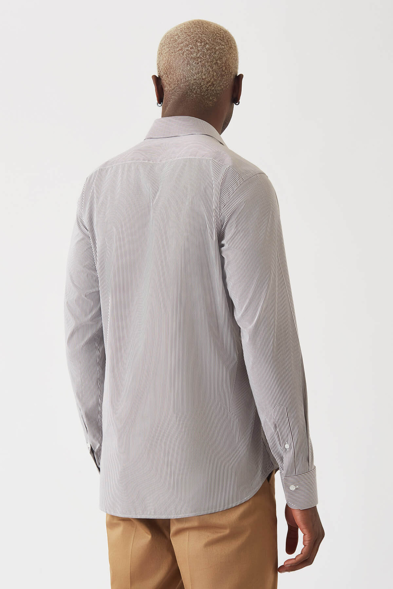 Erkek Kahve Pamuk Regular Fit Uzun Kol Klasik Gömlek (1)