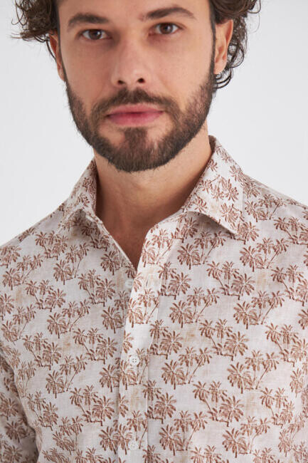 Slim Fit Coffee Sport Men's Shirt (1)