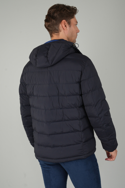 Erkek Kapşonlu Şişme Mont Lacivert (1)