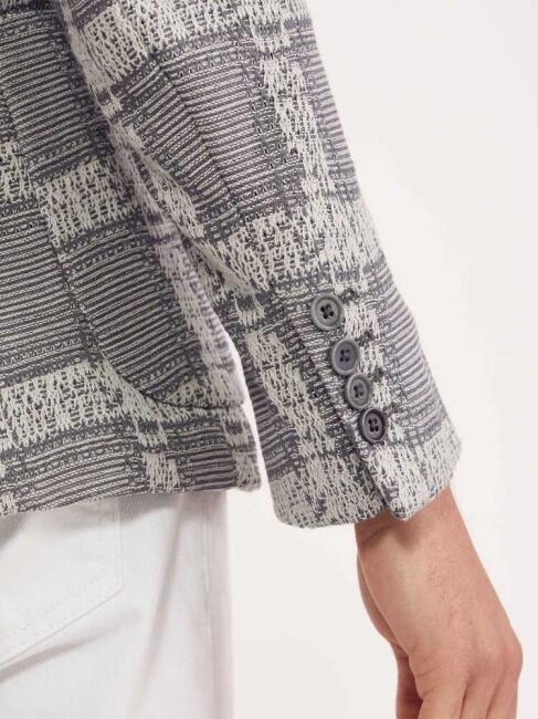 Bisse Erkek Kareli Slim Fit Örme Ceket GRİ. 3 Bisse Erkek Kareli Slim Fit Örme Ceket GRİ. 3
