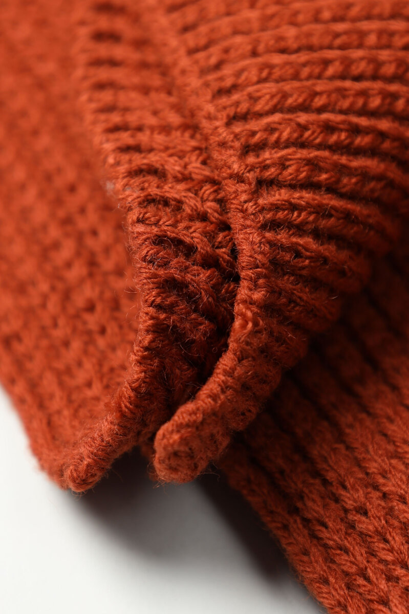 Erkek Kiremit Düz Bere Kaşkol Seti - 7