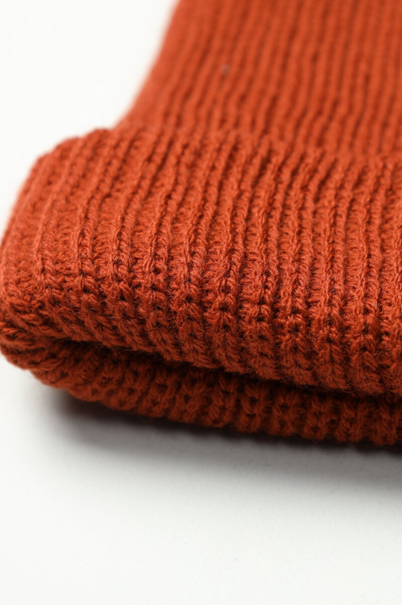 Erkek Kiremit Düz Bere Kaşkol Seti - 6