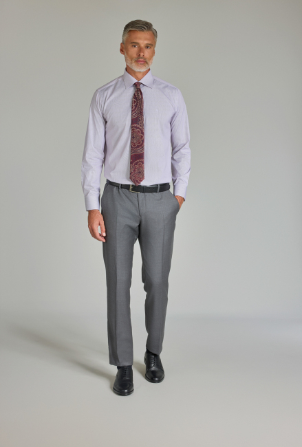 Erkek Kırmızı Pamuk Regular Fit Ofis Tarzı Klasik Gömlek - 1