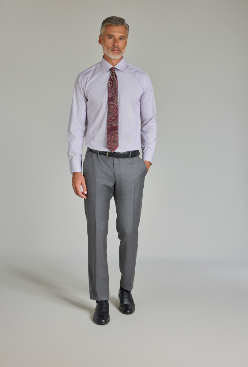 Erkek Kırmızı Pamuk Regular Fit Ofis Tarzı Klasik Gömlek