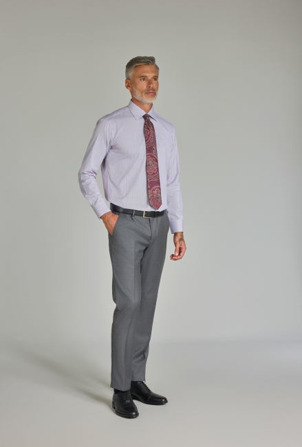 Erkek Kırmızı Pamuk Regular Fit Ofis Tarzı Klasik Gömlek - 4