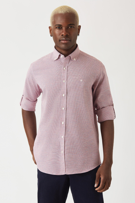 Regular Fit Red Sports Men's Shirt