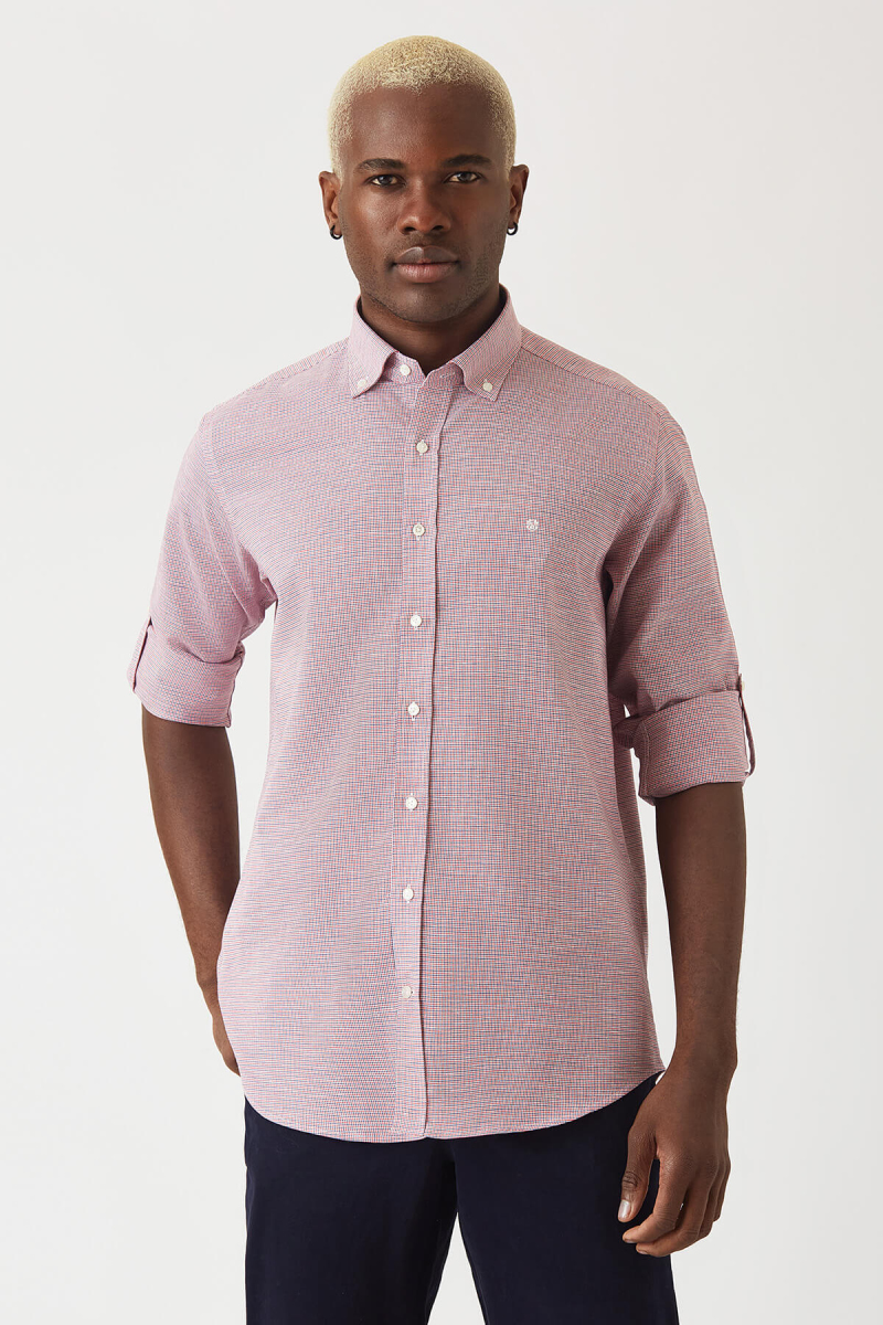 Regular Fit Red Sports Men's Shirt